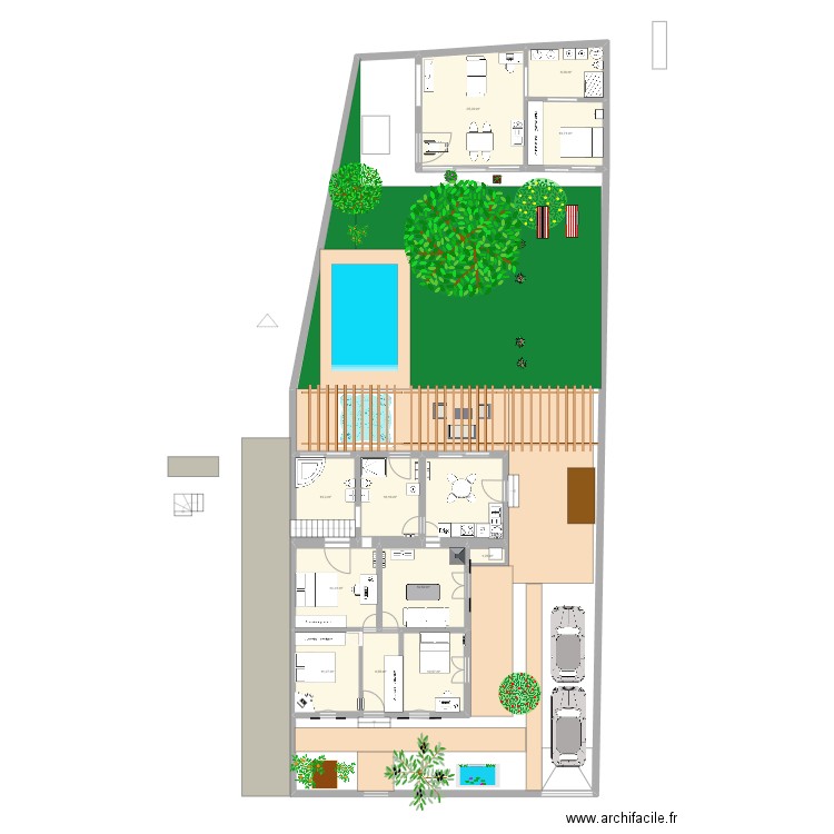 Maison Montpellier 3 apparts. Plan de 12 pièces et 137 m2