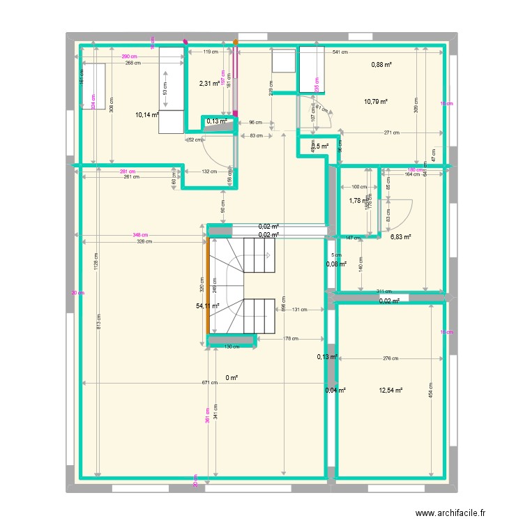 Ayes placo doublage Evo. Plan de 41 pièces et 197 m2