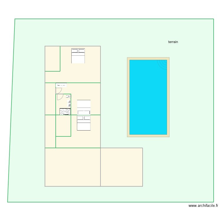 3 chambres  modifier model couloir arrière. Plan de 0 pièce et 0 m2