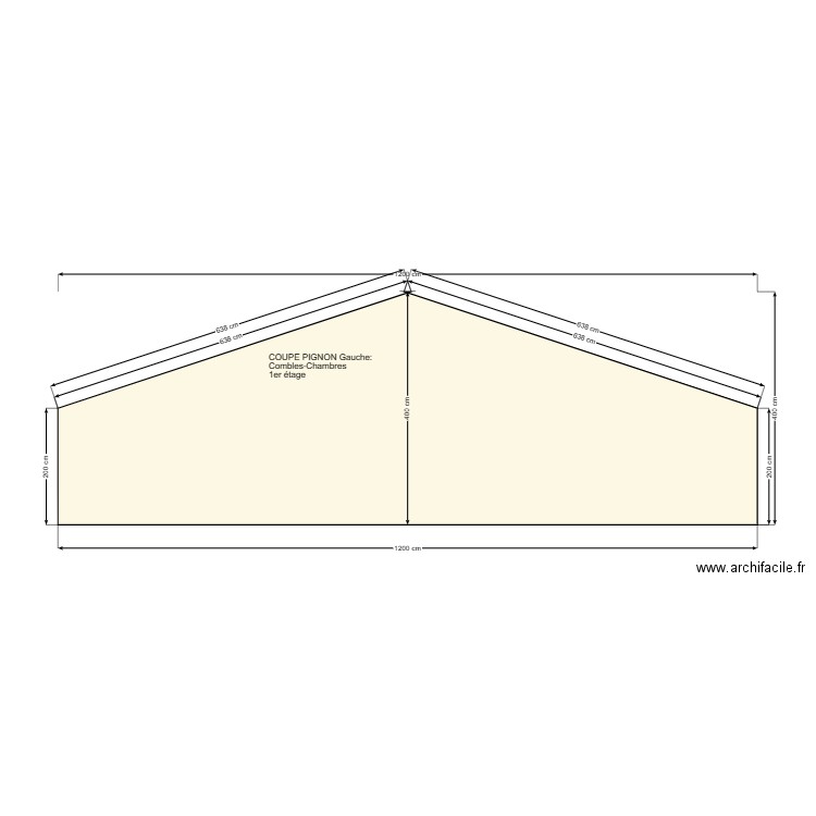 N°4-4: COUPE 1er étage: PIGNON GAUCHE. Plan de 0 pièce et 0 m2