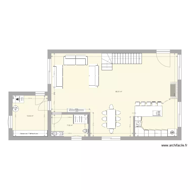 plan 860x1270 4 chambres. Plan de 