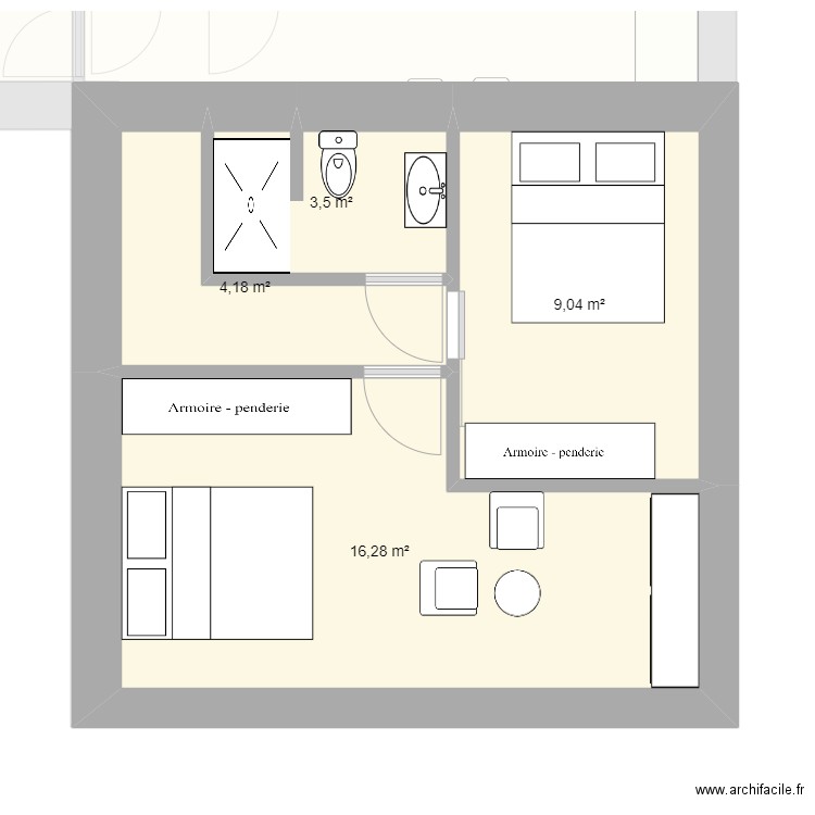 DUPLEX SCI BIS. Plan de 8 pièces et 88 m2