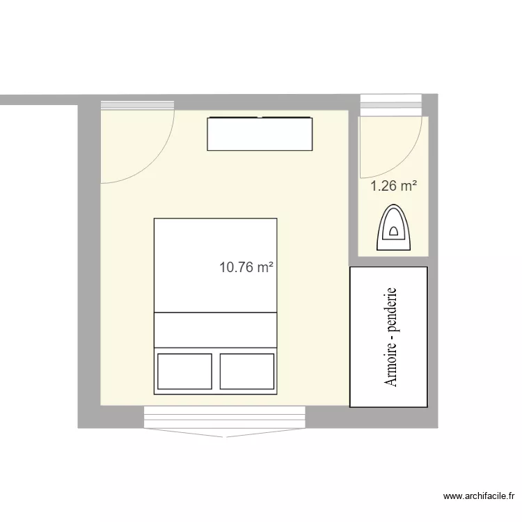 surface chambre . Plan de 