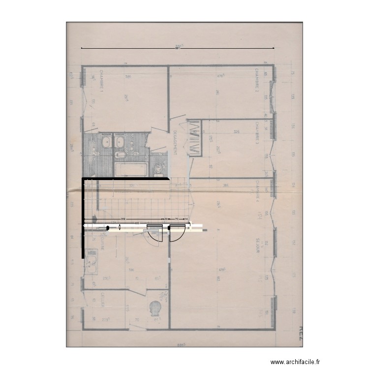 LECLERC SAGY 3. Plan de 2 pièces et 1 m2