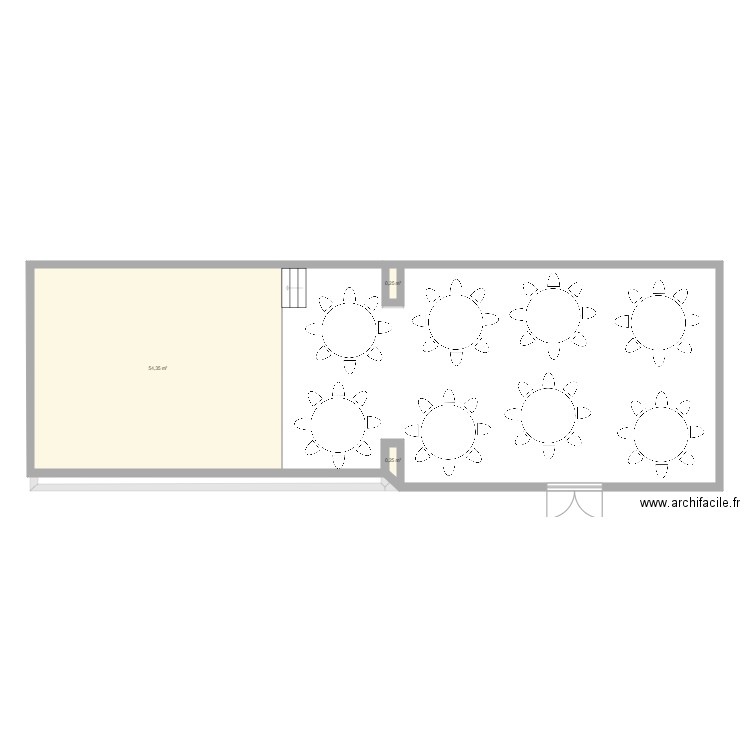 Chateau de Grotteaux V2. Plan de 5 pièces et 55 m2