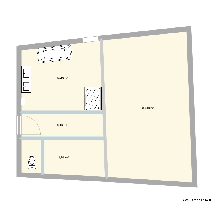 Comble chambre sdb 1. Plan de 0 pièce et 0 m2