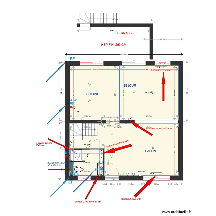 RDCH SERDAL pour H1. Plan de 0 pièce et 0 m2