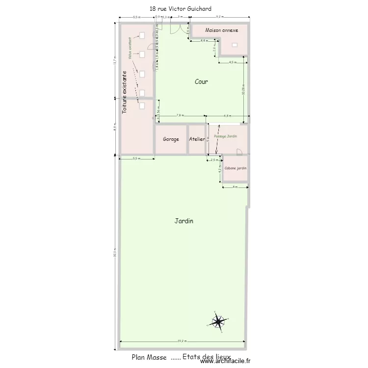 Plan Masse Etats des lieux. Plan de Plan Masse Etats des lieux. Plan de