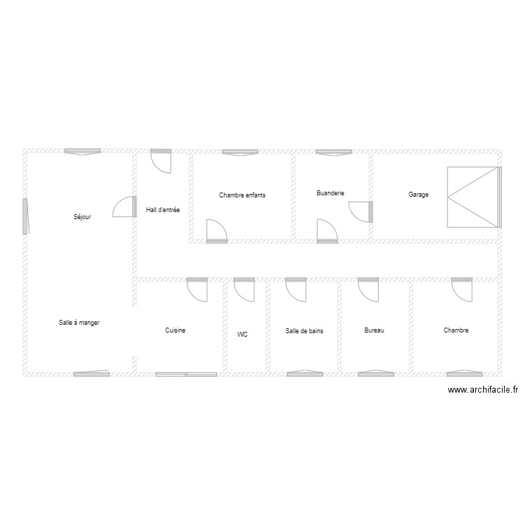 Klimczac. Plan de 9 pièces et 155 m2