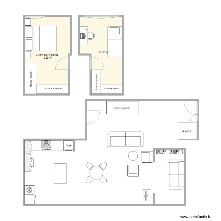 Plan Appartement Daumesnil JF. Plan de 0 pièce et 0 m2