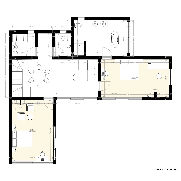 farihy NEW. Plan de 3 pièces et 72 m2