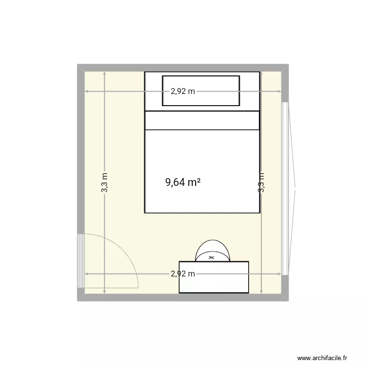 Chambre Robin Faches. Plan de 