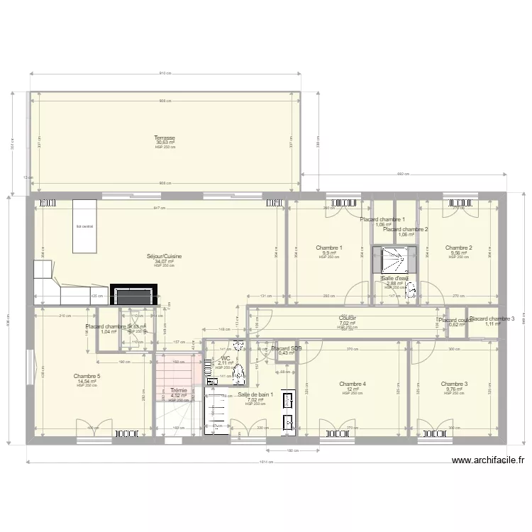Pouanc&eacute; 2 R.ue de Bretagne - Projet. Plan de 