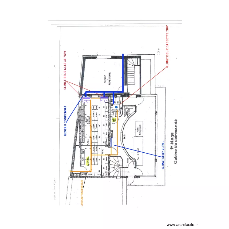 CABINE DE COMMANDE POSTE 4 1ER ETAGE MODIFIE. Plan de 