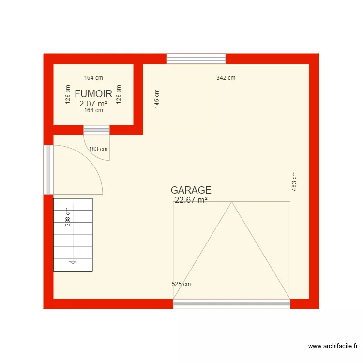 BI 3678 annexe garage c&ocirc;t&eacute;. Plan de 