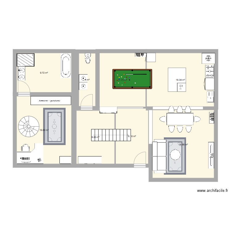 Maison vert RDC2. Plan de 0 pièce et 0 m2