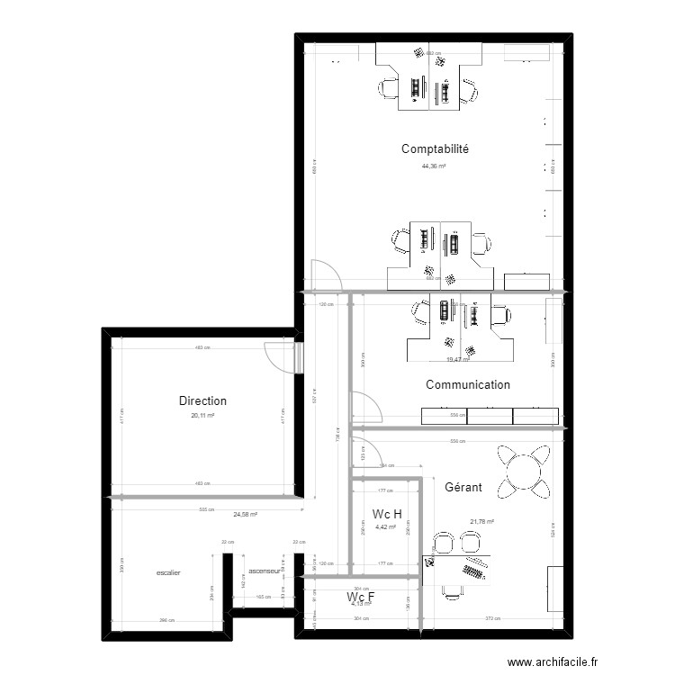 siège conersol . Plan de 7 pièces et 139 m2