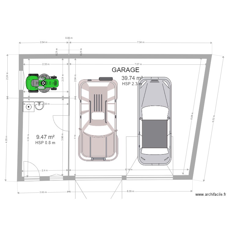 GARAGE2 THIERRY89100. Plan de 3 pièces et 54 m2