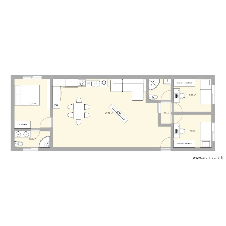 6*12 3 ch. Plan de 0 pièce et 0 m2