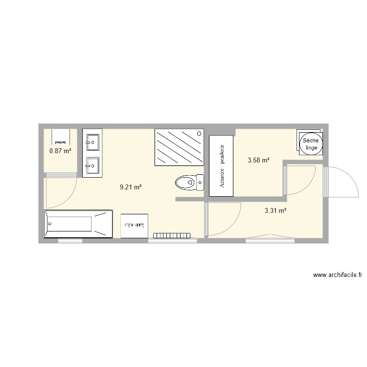 sdb moreau souvret. Plan de 0 pièce et 0 m2