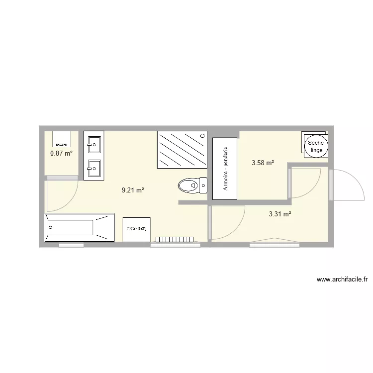 sdb moreau souvret. Plan de 