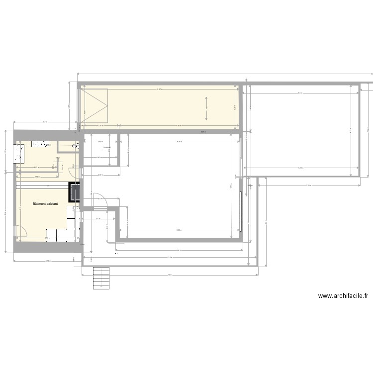 Plan extension salon 12 x 12 V5. Plan de 0 pièce et 0 m2