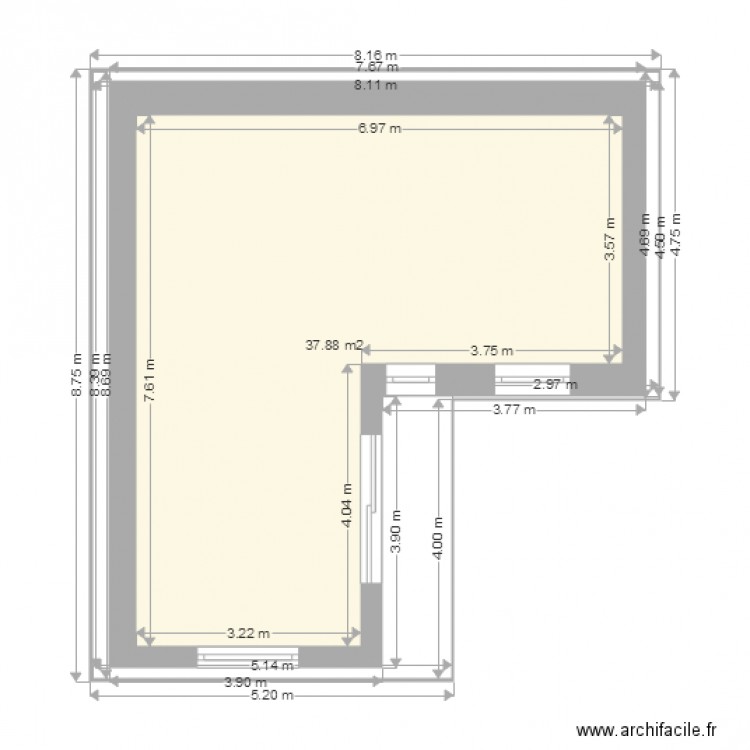 ANCIEN ET EXTENSION AVEC TOIT. Plan de 0 pièce et 0 m2