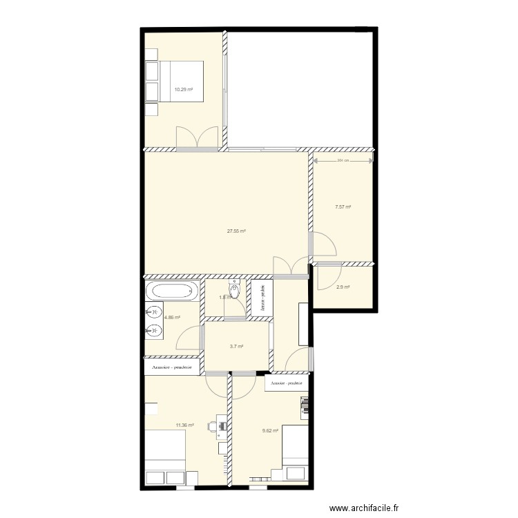 plan appartement. Plan de 0 pièce et 0 m2