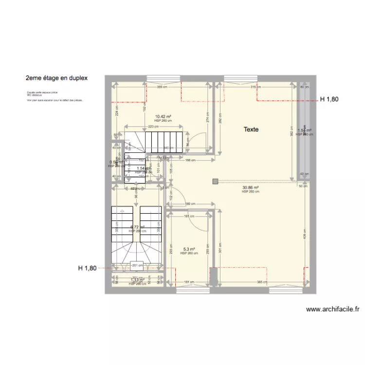 CARNOT 2eme &eacute;tage Duplex. Plan de 
