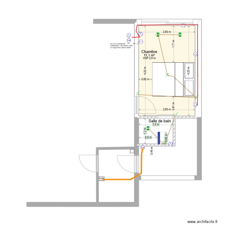 laure projet. Plan de 3 pièces et 18 m2