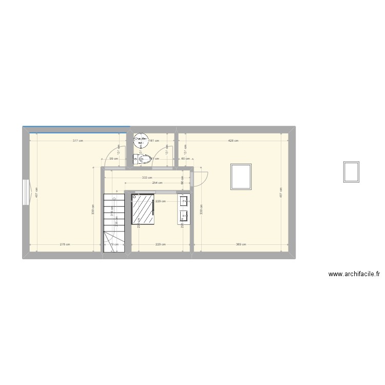 Etage - LET. Plan de 5 pièces et 44 m2