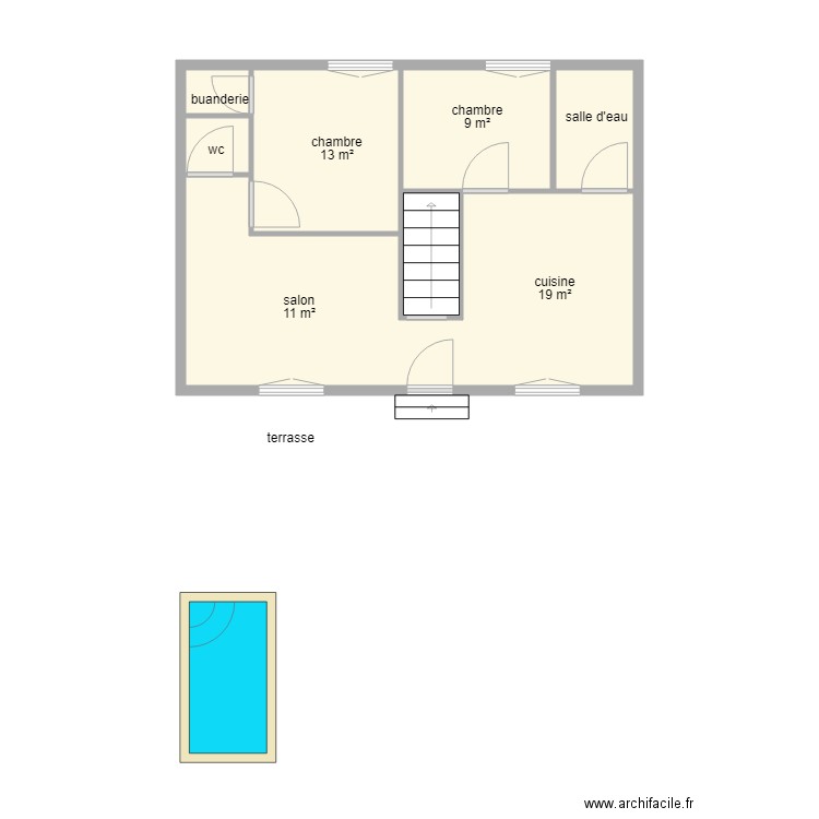 87G6261. Plan de 7 pièces et 31 m2