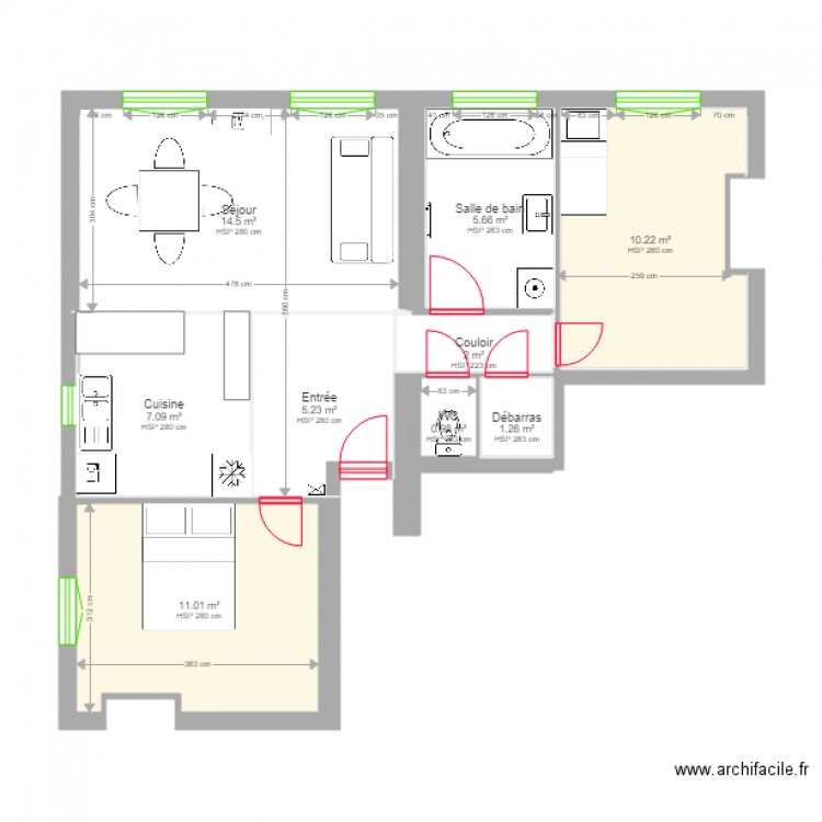 AppartPlanActuel. Plan de 0 pièce et 0 m2