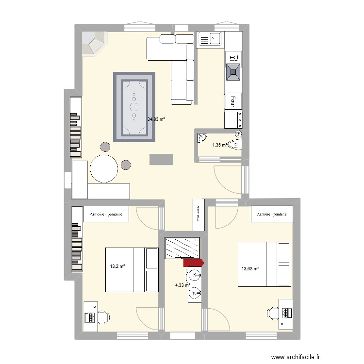 CA2 v6 Charles Girard. Plan de 5 pièces et 67 m2