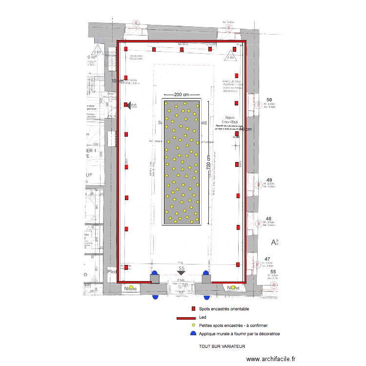 salle de ceremony Plan éclairage. Plan de 0 pièce et 0 m2