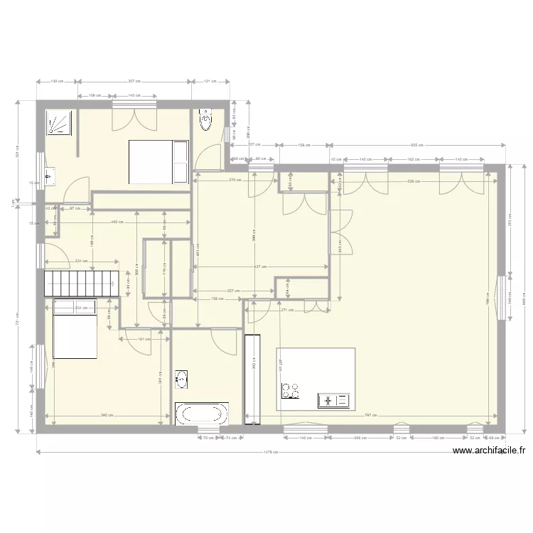 1 Yvrac RDC état des lieux. Plan de 1 Yvrac RDC état des lieux. Plan de