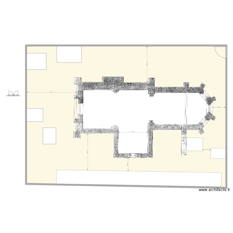 EGLISE ST PHILIBERT. Plan de 1 pièce et 649 m2