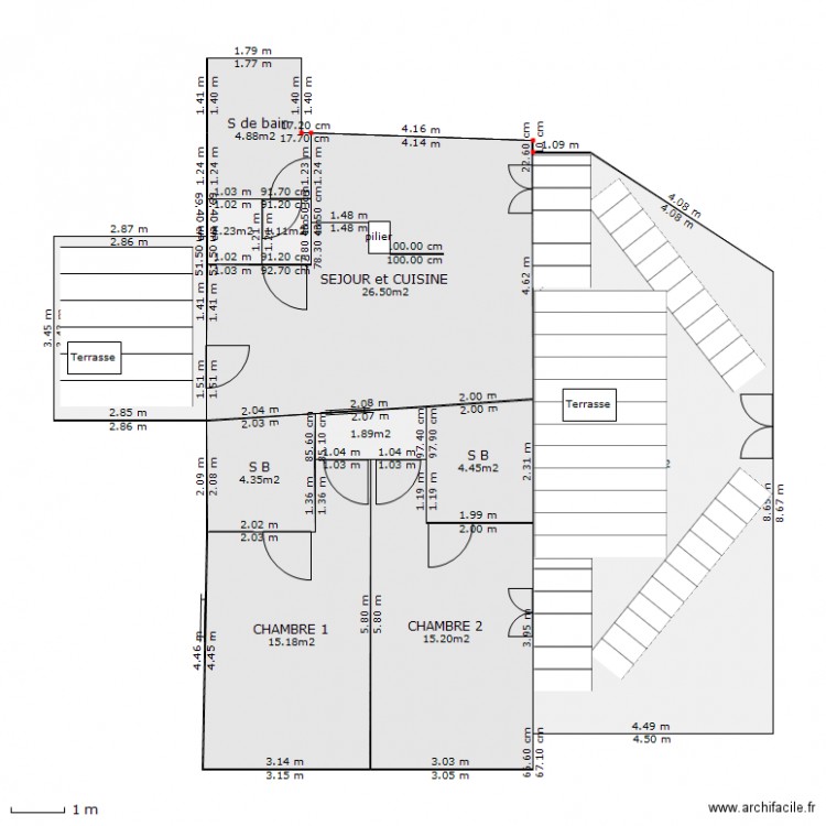 GITE DEFINITIF MESURE. Plan de 0 pièce et 0 m2