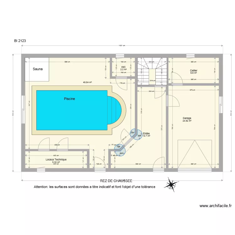 BI 2123 cot Rez de Chaussée. Plan de BI 2123 cot Rez de Chaussée. Plan de