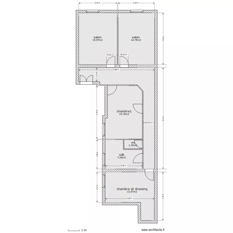 clichy cot&eacute;. Plan de 