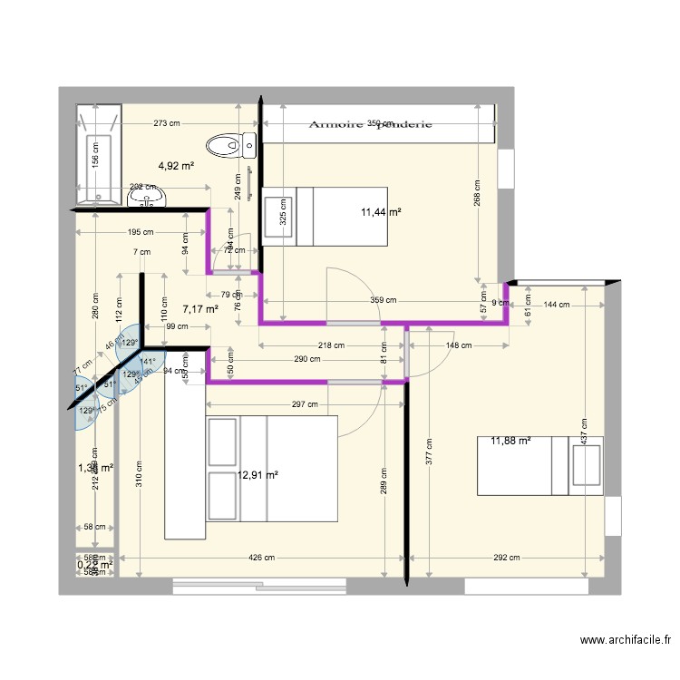 maison 1er étage  idée Sylvie  andré 12122021. Plan de 7 pièces et 50 m2