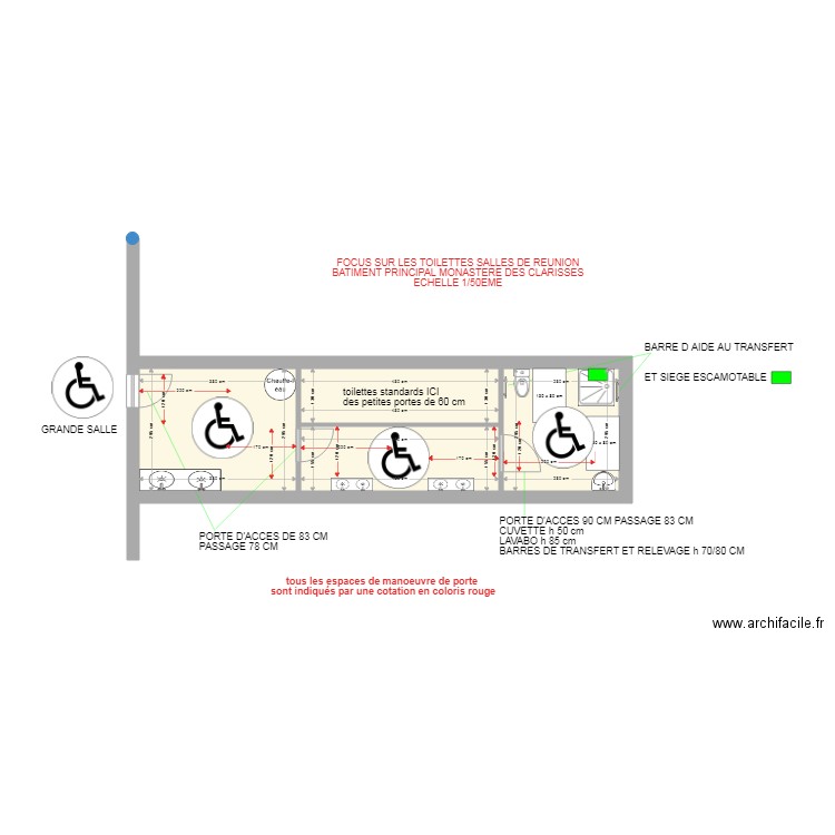 toilettes bâtiment principal. Plan de 0 pièce et 0 m2