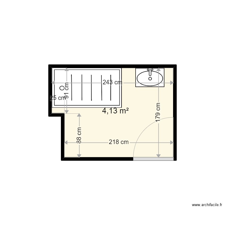 FOURNELLE BENJAMIN . Plan de 1 pièce et 4 m2