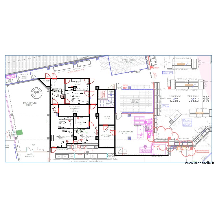 Venissieux V5. Plan de 16 pièces et 137 m2