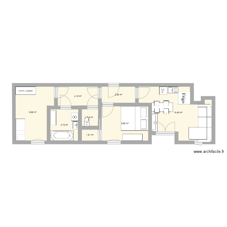 tix. Plan de 0 pièce et 0 m2