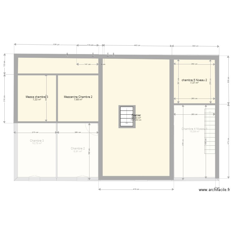 Ernage. Plan de 26 pièces et 260 m2