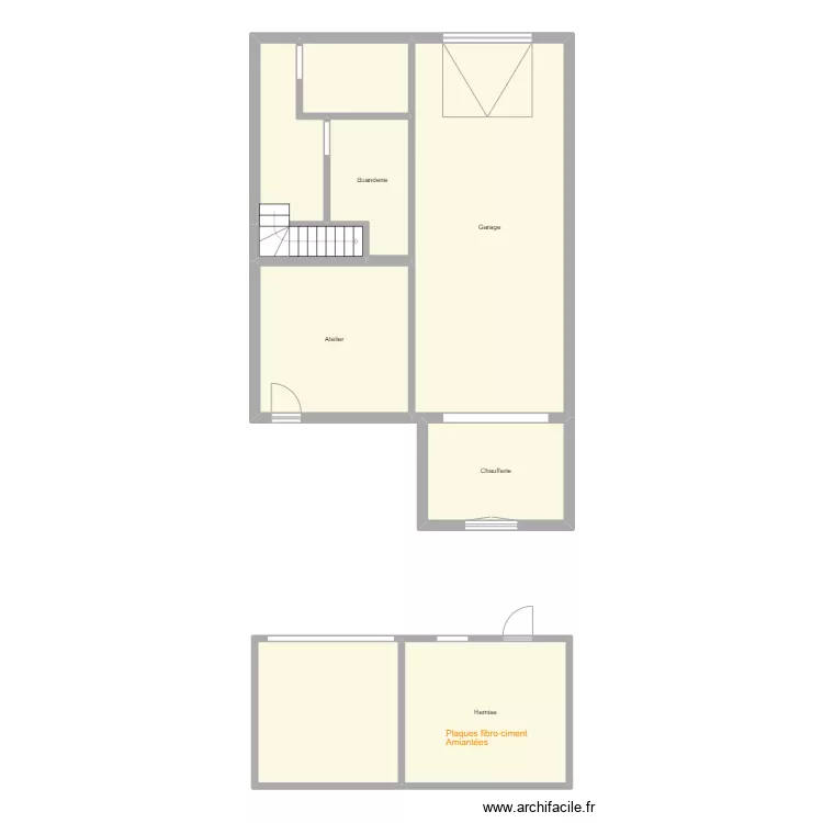 Croquis OSWALD  Sous sol et remise. Plan de 