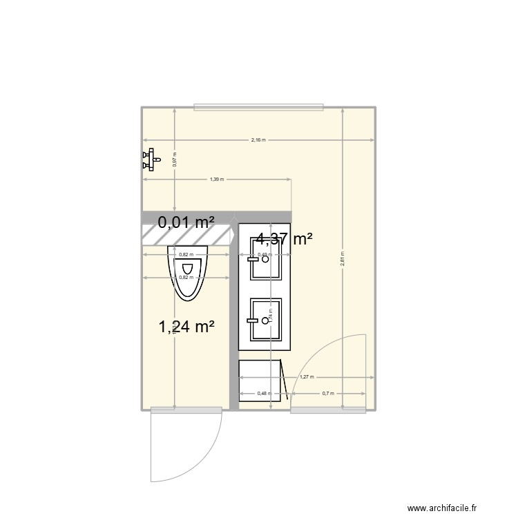 Fabien Foissy. Plan de 3 pièces et 6 m2