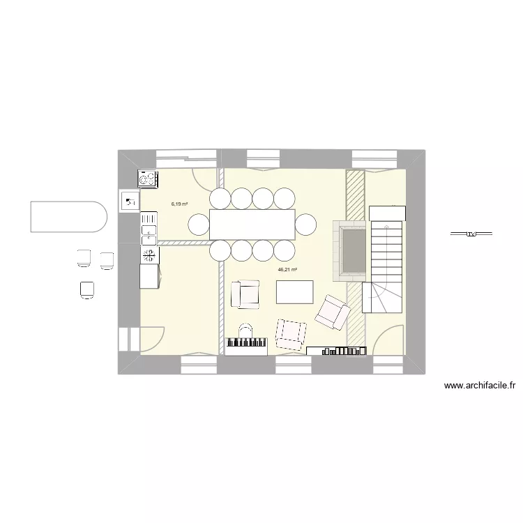 Tannières - Projet N°1b_Olivia. Plan de 2 et 52 m² Tannières - Projet N°1b_Olivia. Plan de 2 et 52 m²