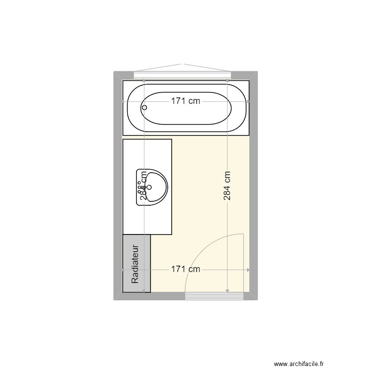 Krause_Etat_Actuel. Plan de 1 pièce et 5 m2